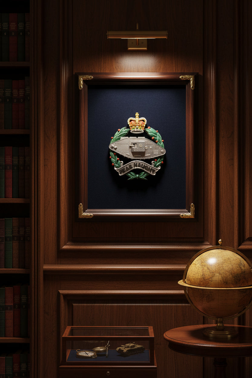 Royal Tank Regiment Queen's Crown Cap Badge | Officially Licensed
