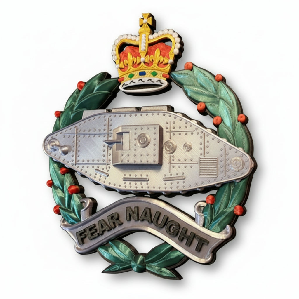 Royal Tank Regiment Queen's Crown Cap Badge | Officially Licensed