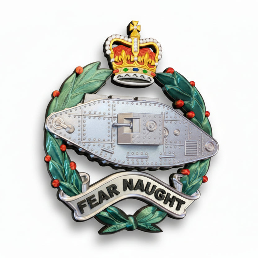 Royal Tank Regiment Queen's Crown Cap Badge | Officially Licensed