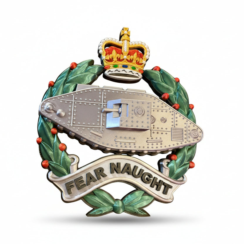 Royal Tank Regiment Queen's Crown Cap Badge | Officially Licensed