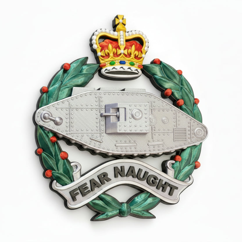Royal Tank Regiment Queen's Crown Cap Badge | Officially Licensed