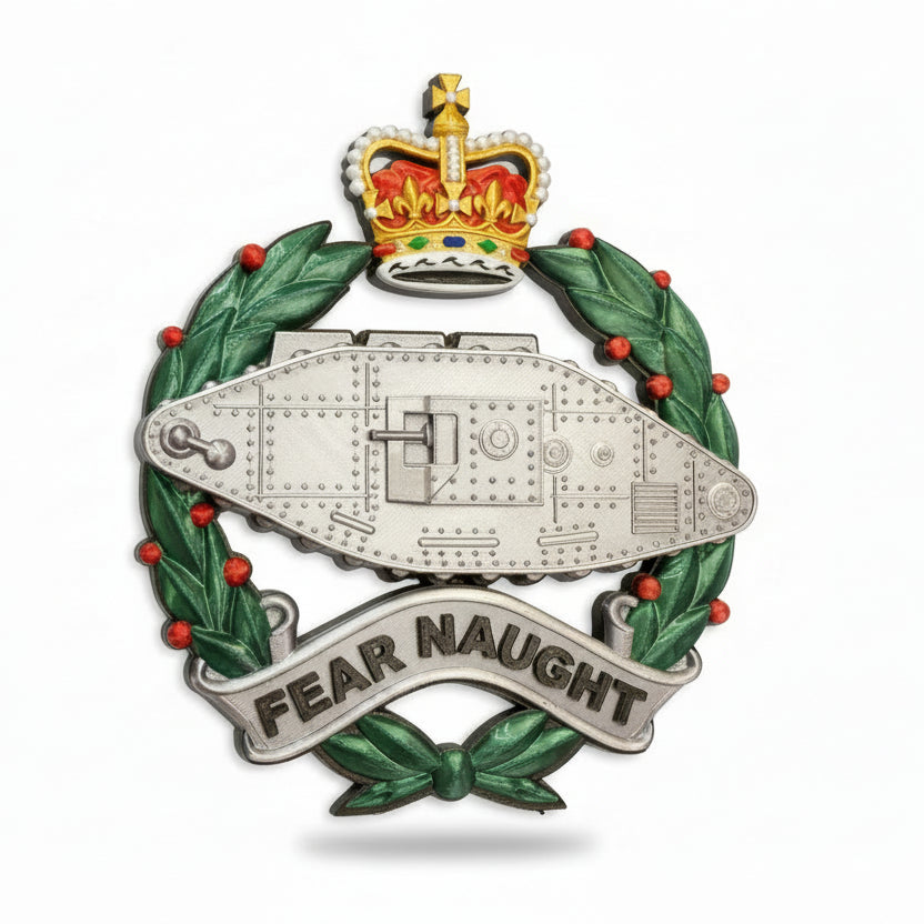 Royal Tank Regiment Queen's Crown Cap Badge | Officially Licensed