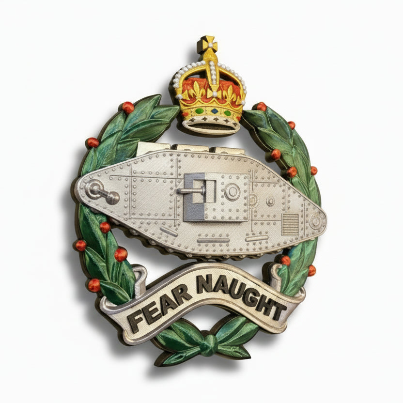 Royal Tank Regiment King's Crown Cap Badge | Officially Licensed