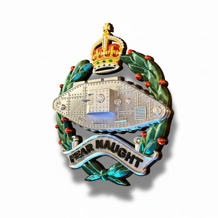 Royal Tank Regiment King's Crown Cap Badge | Officially Licensed