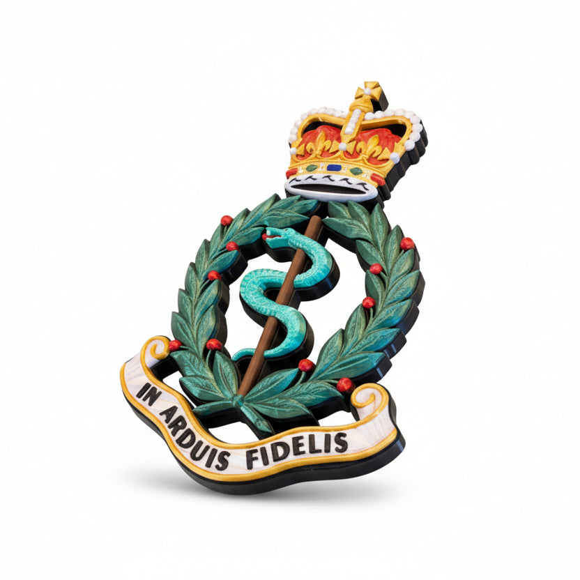 Royal Army Medical Corps Queen's Crown Cap Badge | Officially Licensed