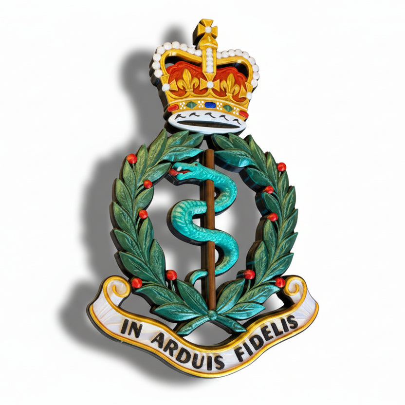 Royal Army Medical Corps Queen's Crown Cap Badge | Officially Licensed