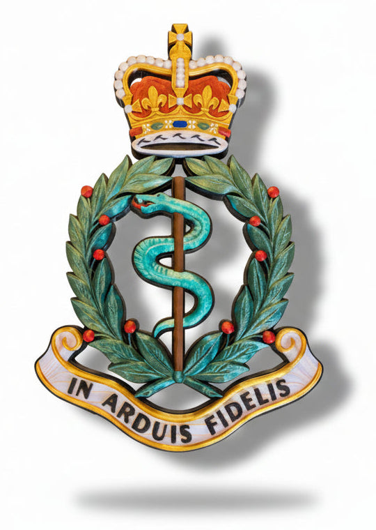 Royal Army Medical Corps Queen's Crown Cap Badge | Officially Licensed