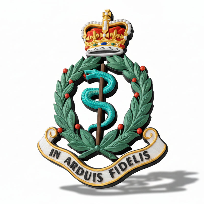 Royal Army Medical Corps Queen's Crown Cap Badge | Officially Licensed