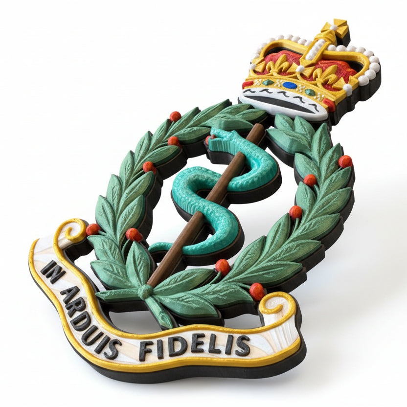 Royal Army Medical Corps Queen's Crown Cap Badge | Officially Licensed