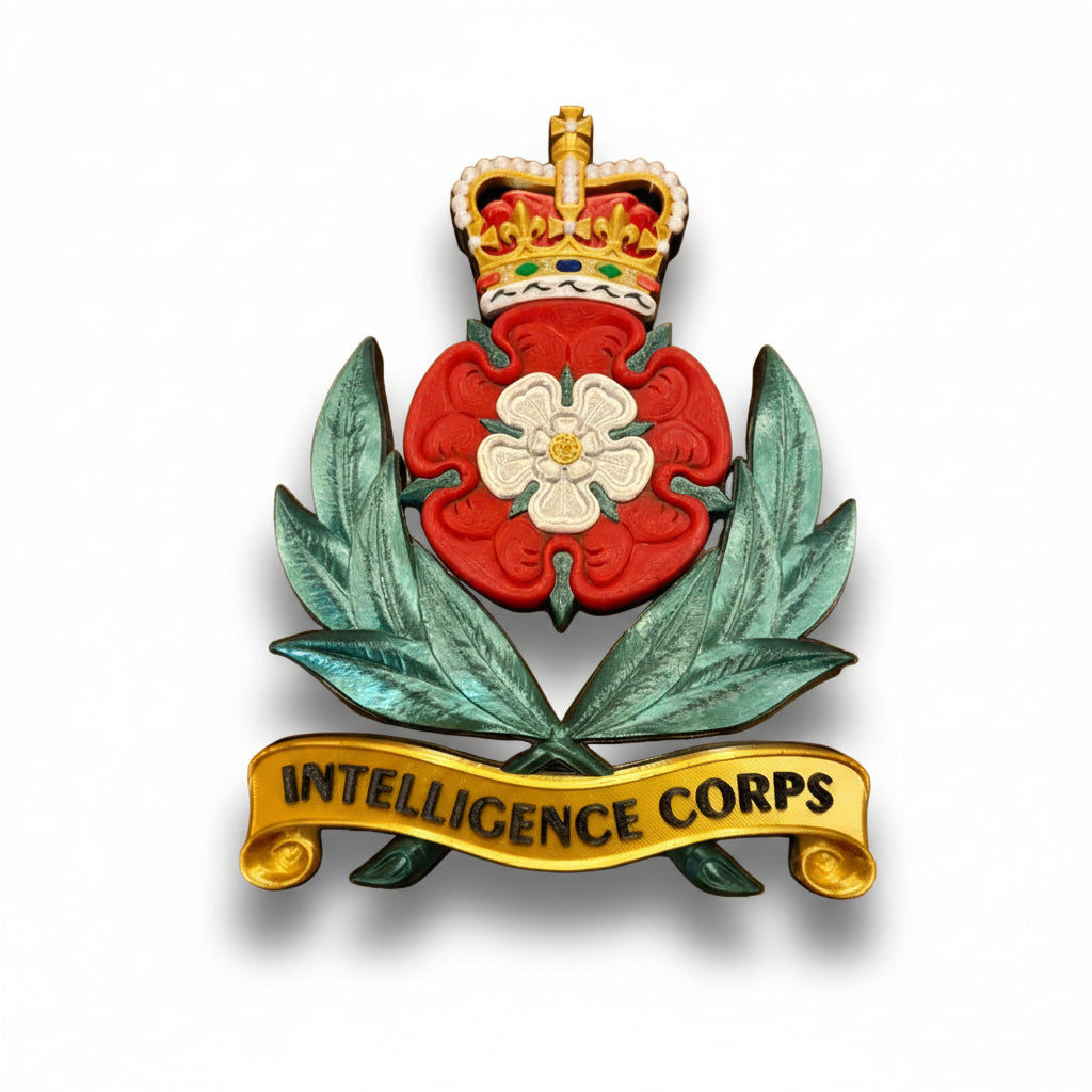 Intelligence Corps Queen's Crown Cap Badge | Officially Licensed