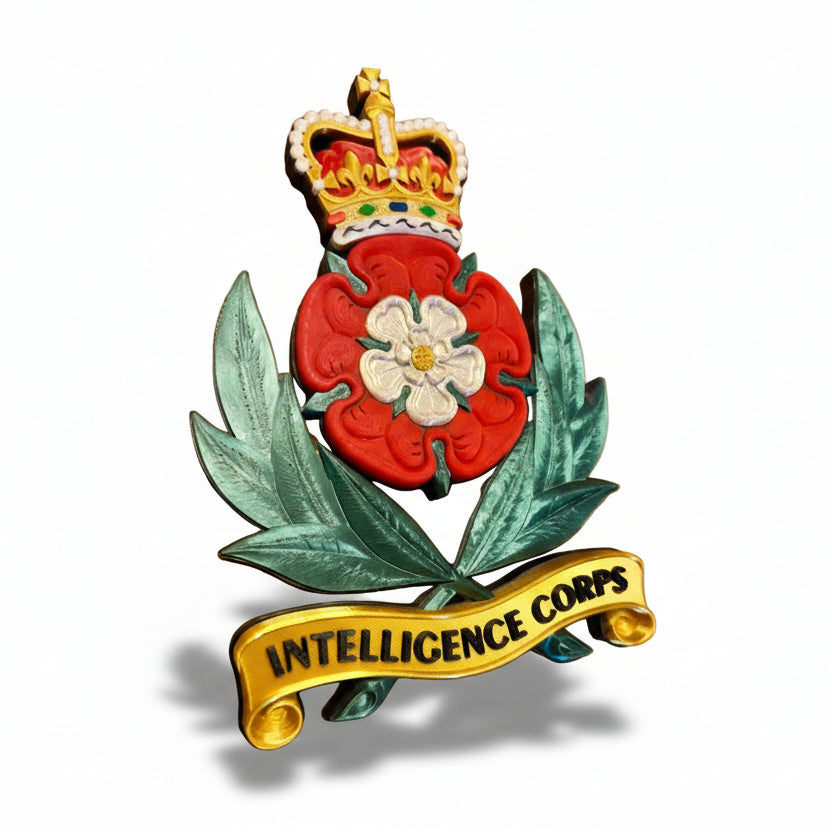Intelligence Corps Queen's Crown Cap Badge | Officially Licensed