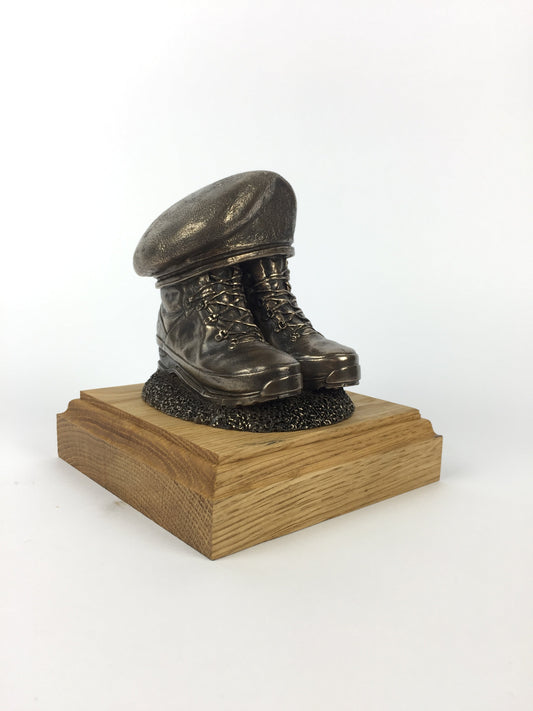 Boots and Beret Cold Cast Bronze Military Presentation Statue