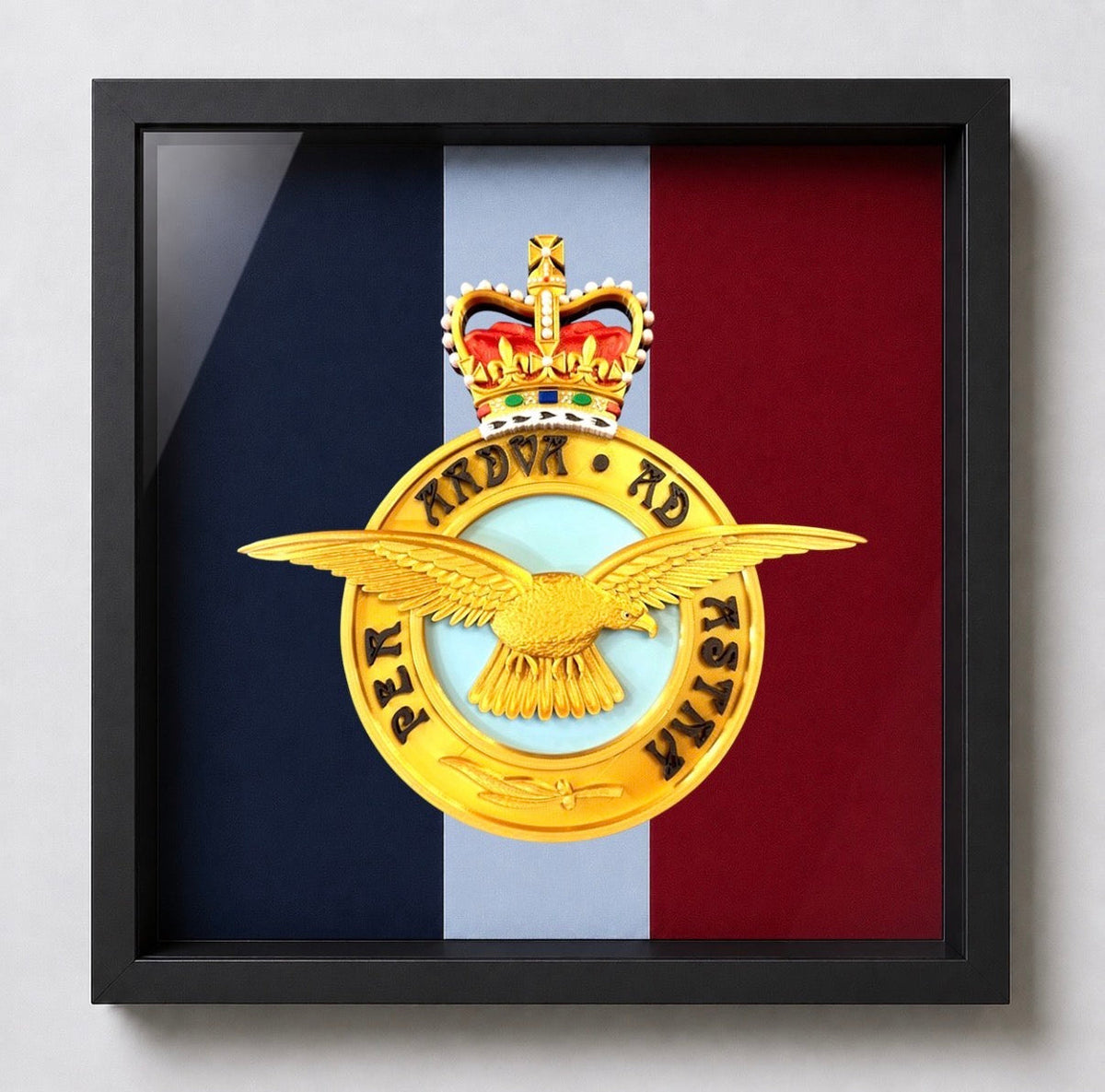 Royal Air Force Queen's Crown Emblem Display Frame | Officially Licensed