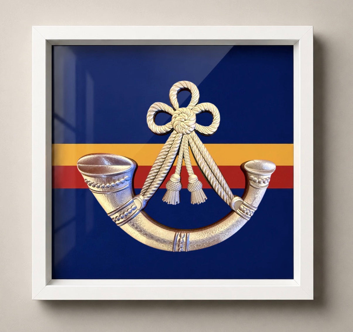 Oxfordshire and Buckinghamshire Light Infantry Cap Badge Display Frame | Officially Licensed