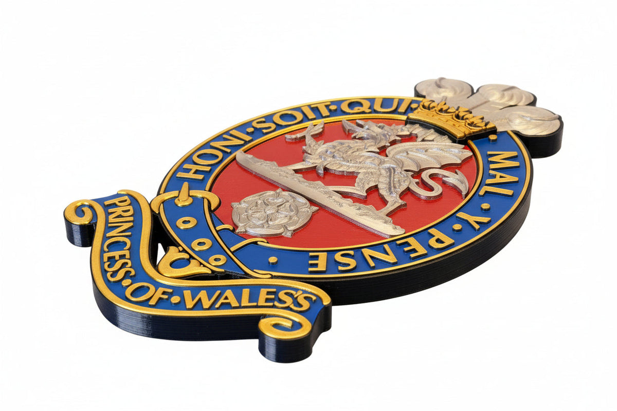 Princess of Wales's Royal Regiment Red & Silver Cap Badge | Officially Licensed