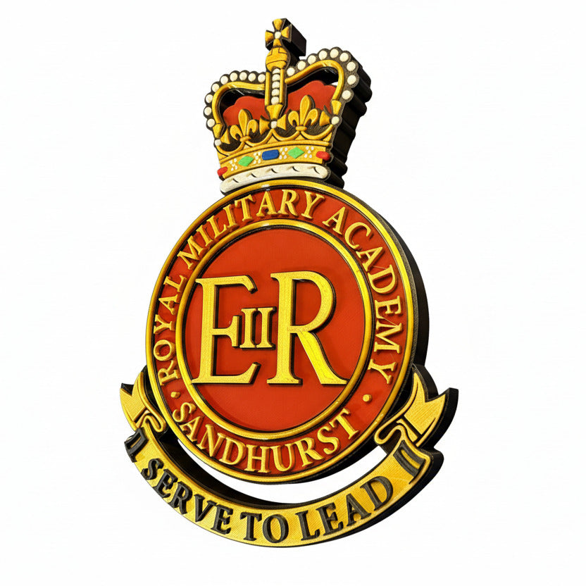 Royal Military Academy Sandhurst Queen's Crown Cap Badge | Officially Licensed