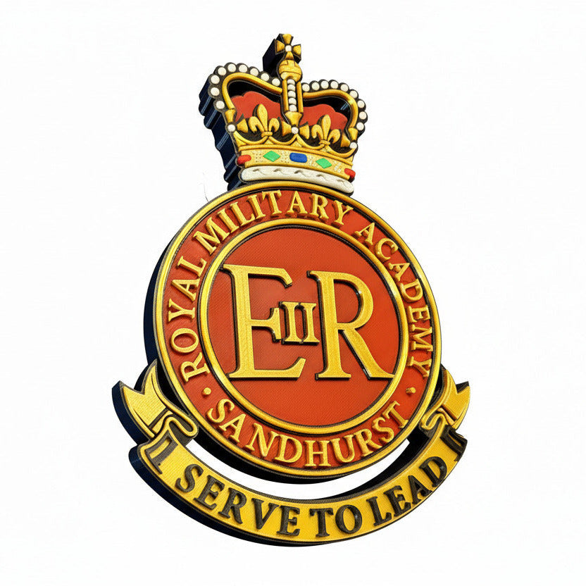 Royal Military Academy Sandhurst Queen's Crown Cap Badge | Officially Licensed