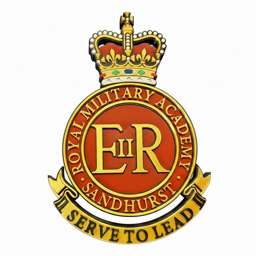 Royal Military Academy Sandhurst Queen's Crown Cap Badge | Officially Licensed