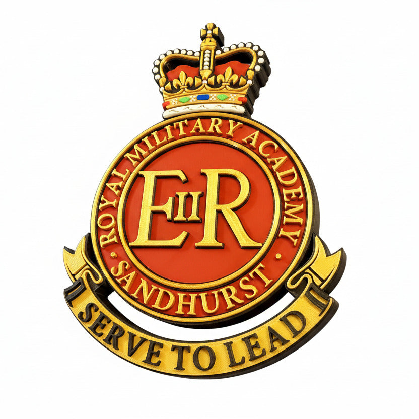 Royal Military Academy Sandhurst Queen's Crown Cap Badge | Officially Licensed