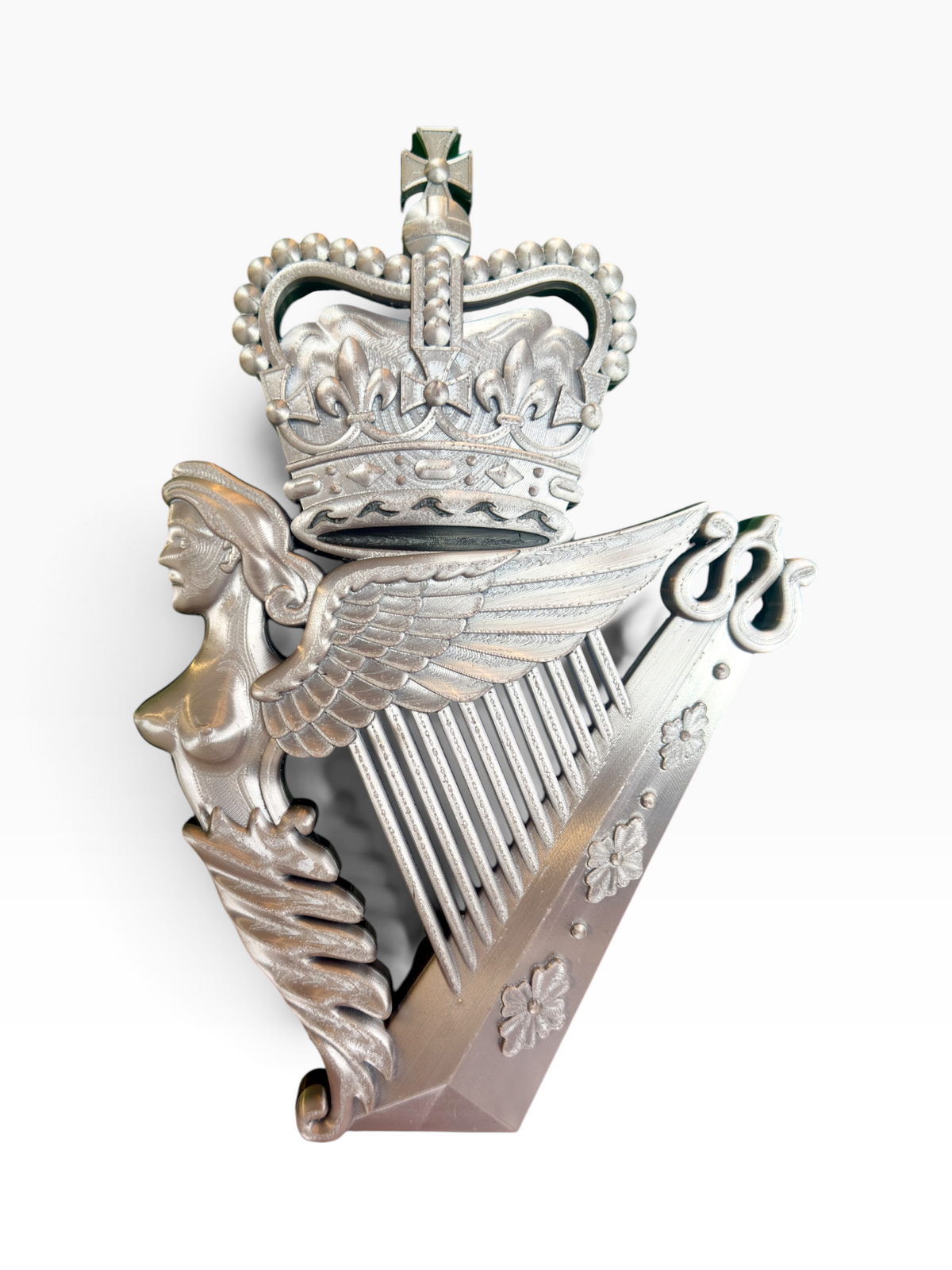 Royal Irish Regiment Queen's Crown Cap Badge | Silver & Black | Officially Licensed