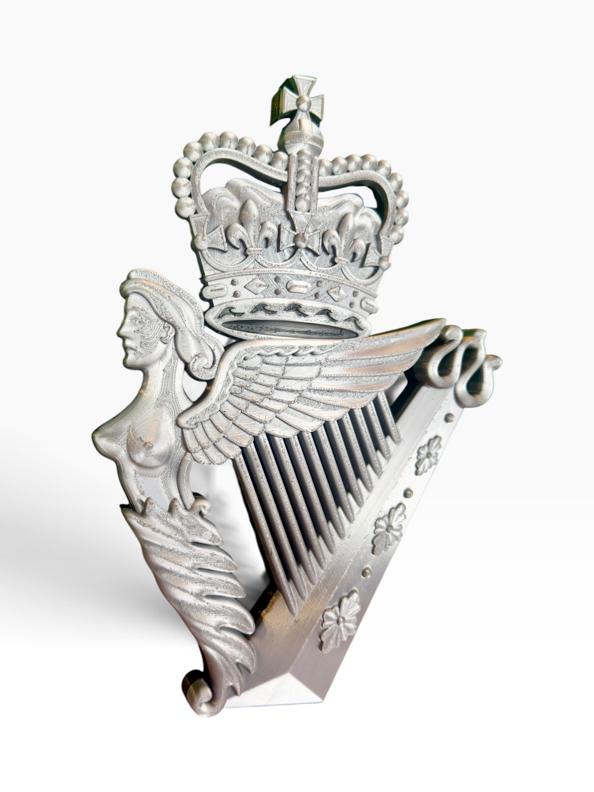 Royal Irish Regiment Queen's Crown Cap Badge | Silver & Black | Officially Licensed