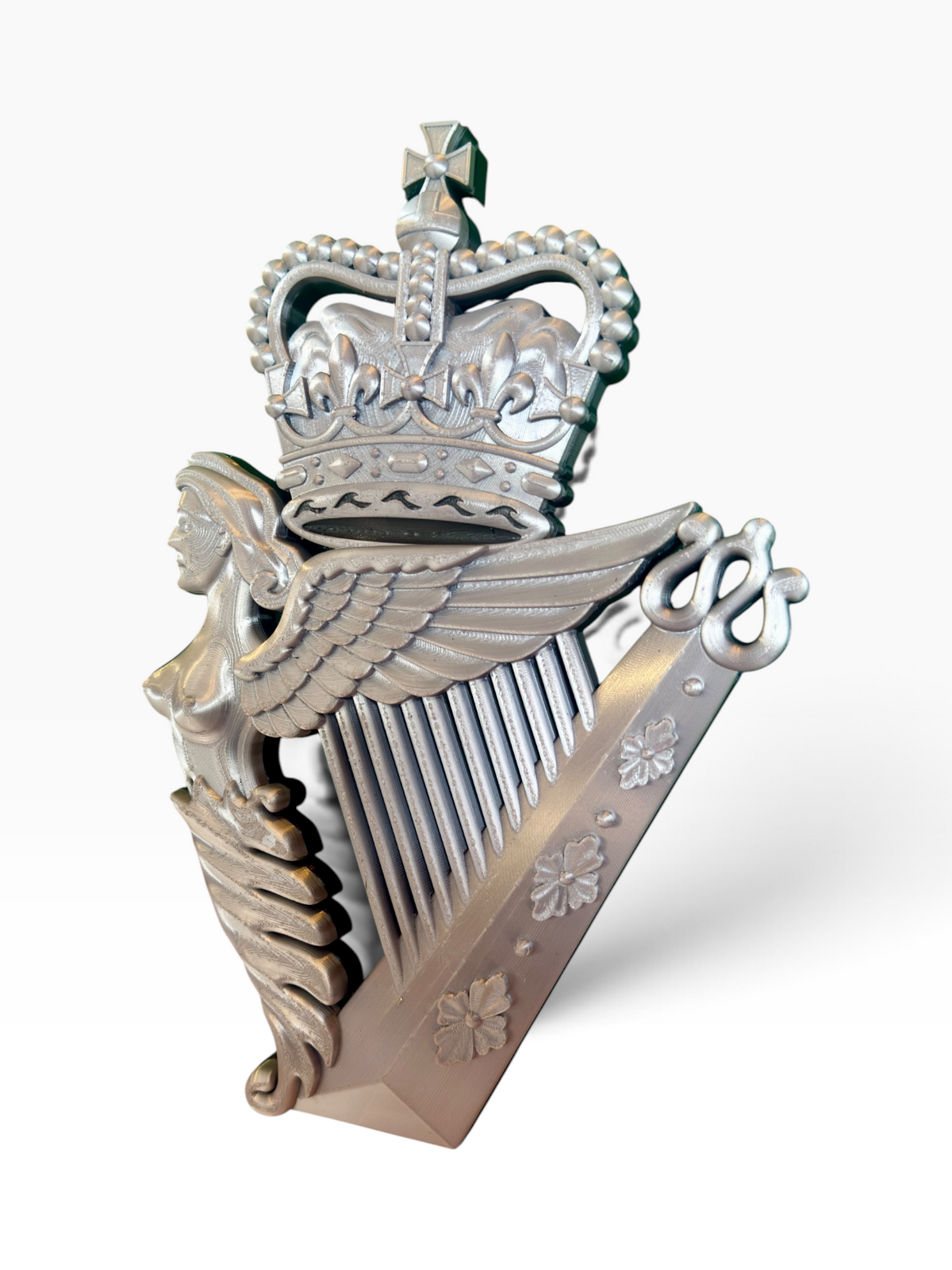 Royal Irish Regiment Queen's Crown Cap Badge | Silver & Black | Officially Licensed
