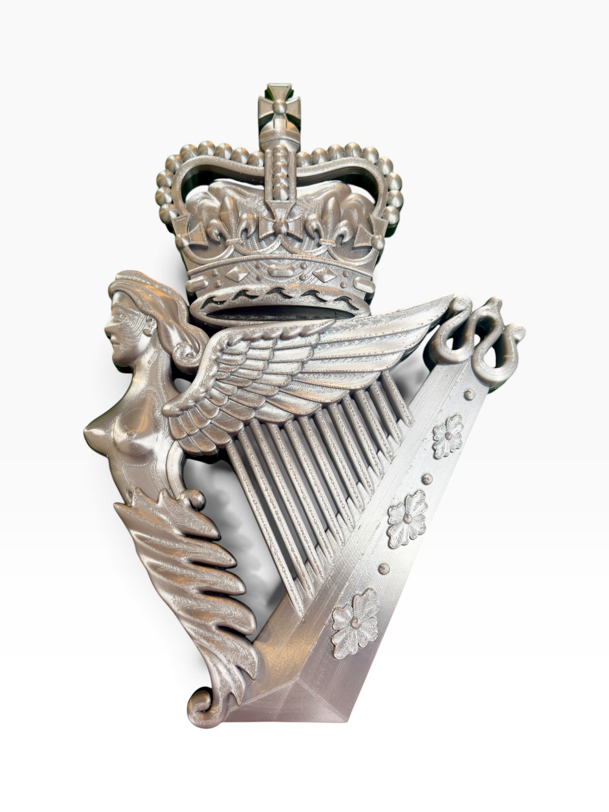Royal Irish Regiment Queen's Crown Cap Badge | Silver & Black | Officially Licensed