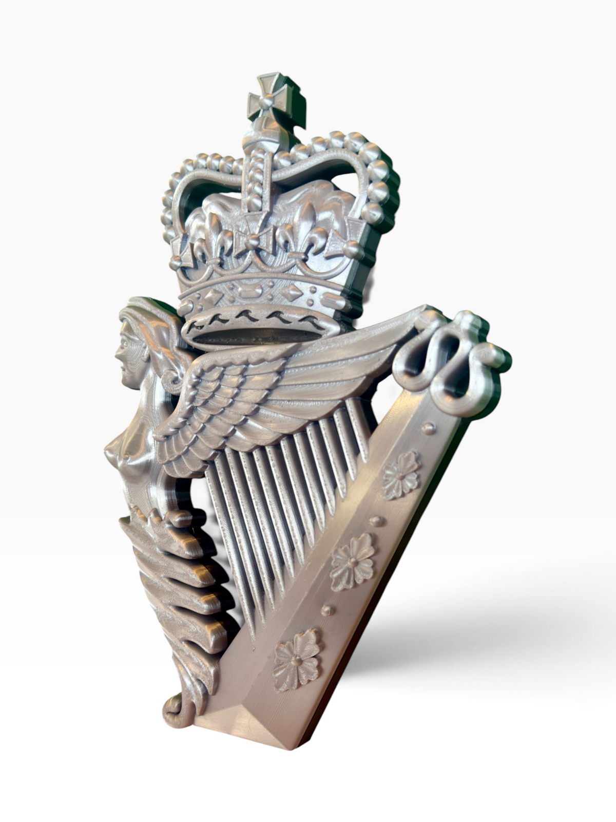 Royal Irish Regiment Queen's Crown Cap Badge | Silver & Black | Officially Licensed
