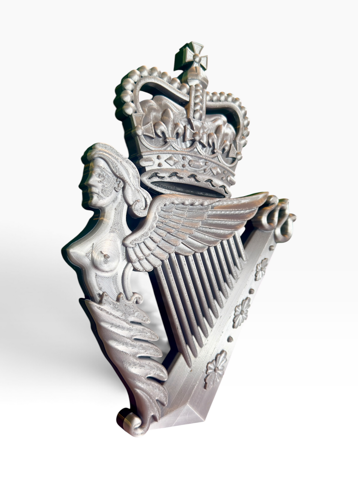 Royal Irish Regiment Queen's Crown Cap Badge | Silver & Black | Officially Licensed