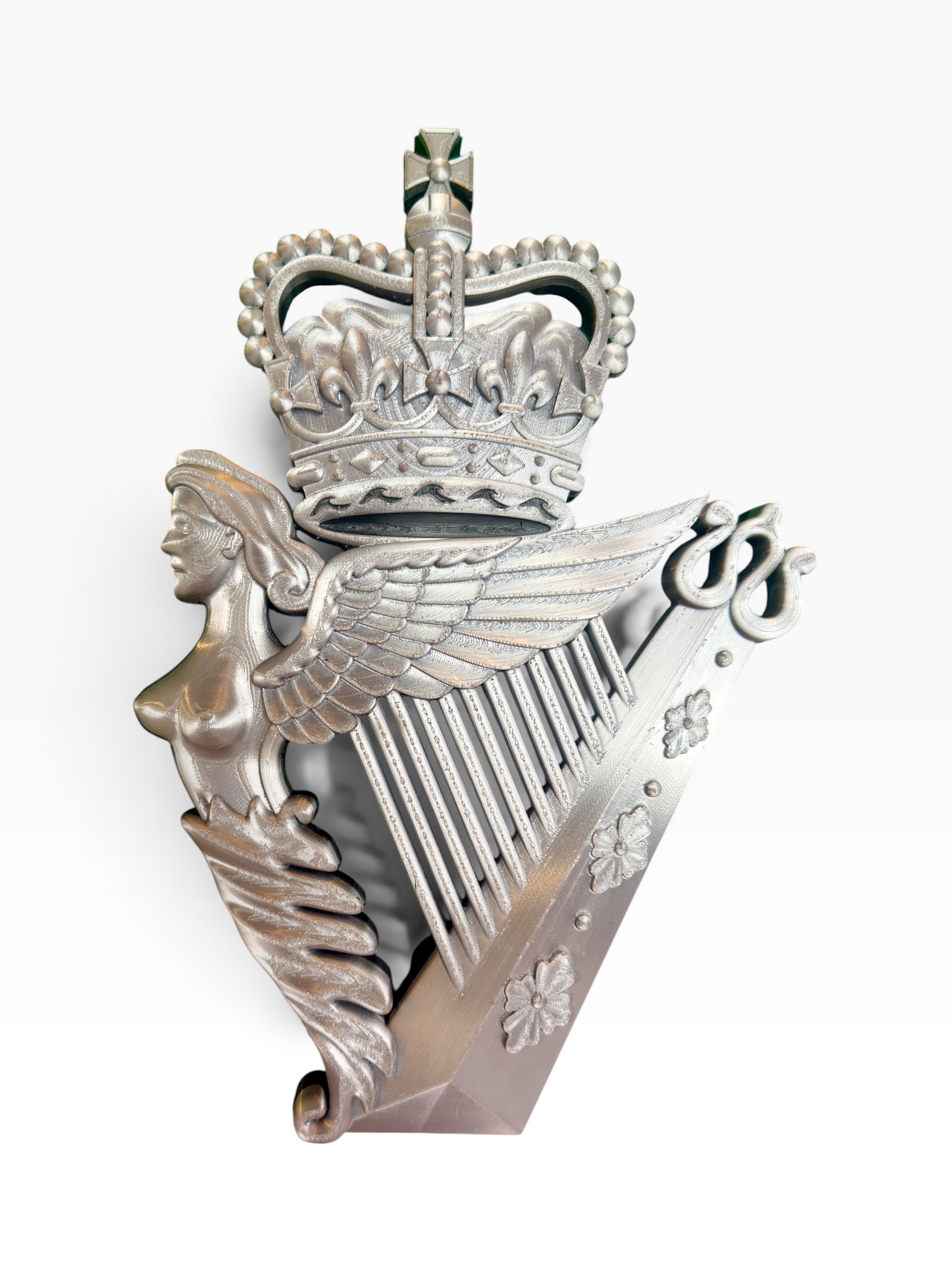Royal Irish Regiment Queen's Crown Cap Badge | Silver & Black | Officially Licensed