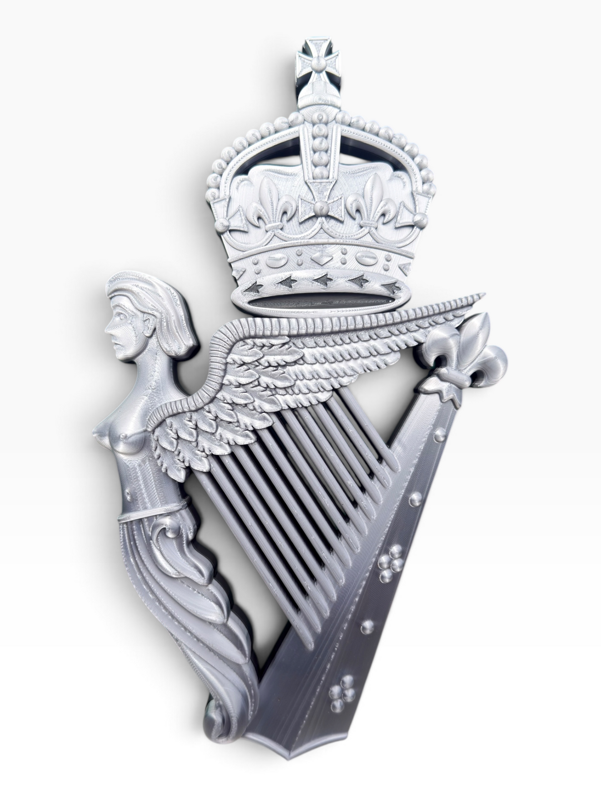 Royal Irish Regiment King's Crown Cap Badge | Silver & Black | Officially Licensed