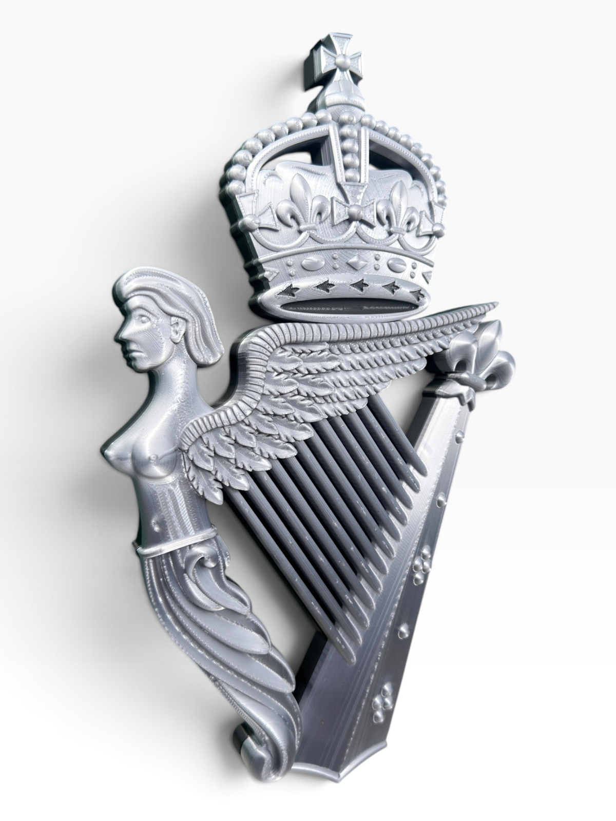Royal Irish Regiment King's Crown Cap Badge | Silver & Black | Officially Licensed