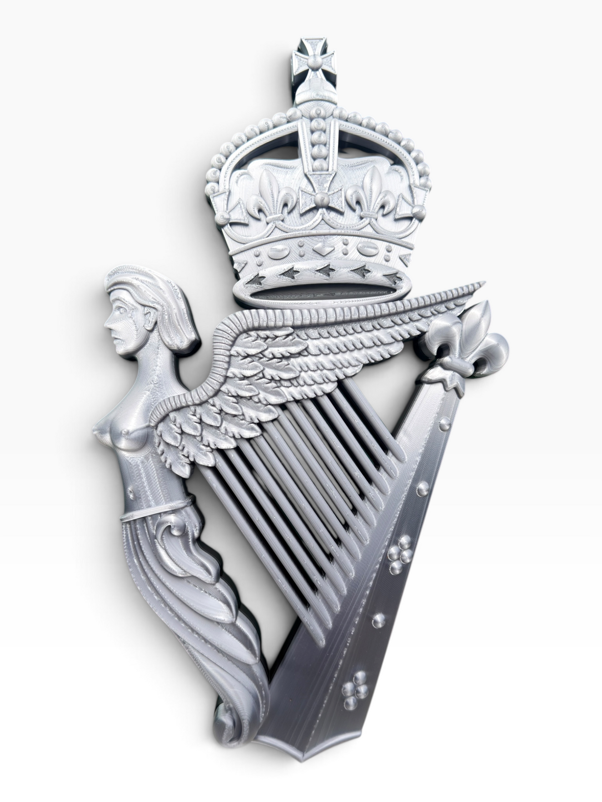 Royal Irish Regiment King's Crown Cap Badge | Silver & Black | Officially Licensed