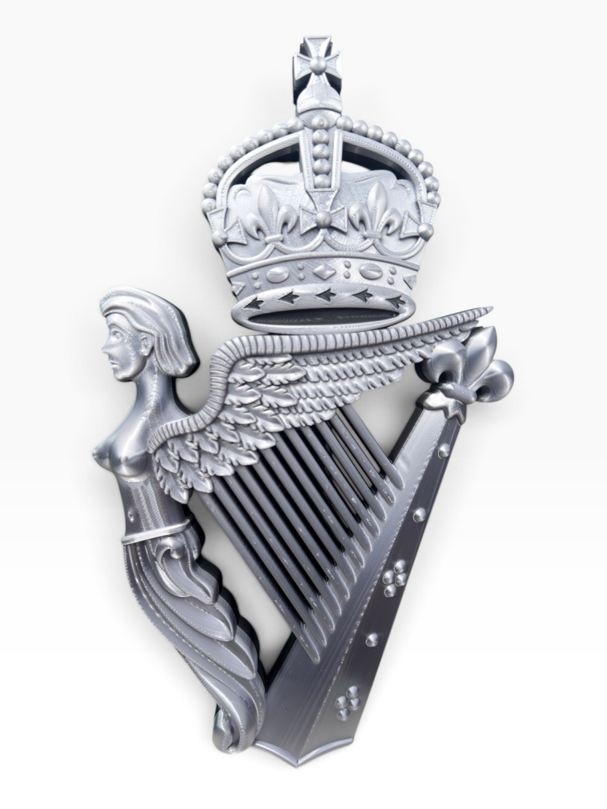 Royal Irish Regiment King's Crown Cap Badge | Silver & Black | Officially Licensed