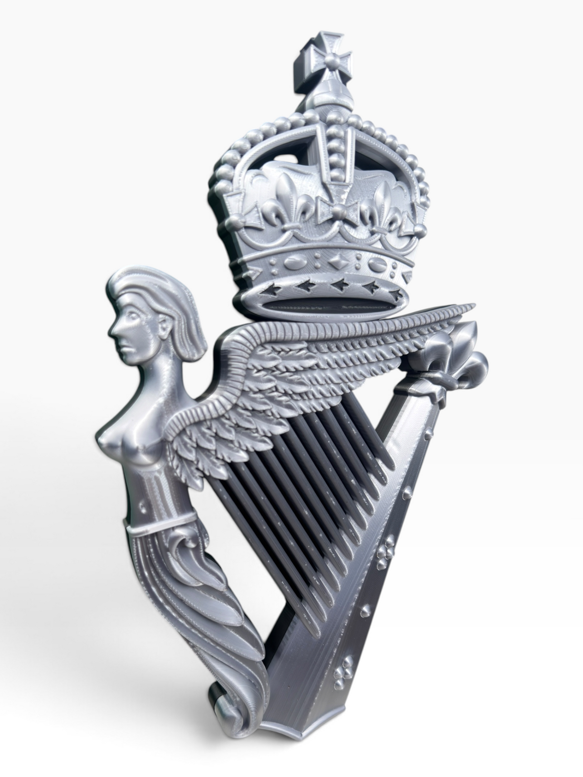 Royal Irish Regiment King's Crown Cap Badge | Silver & Black | Officially Licensed
