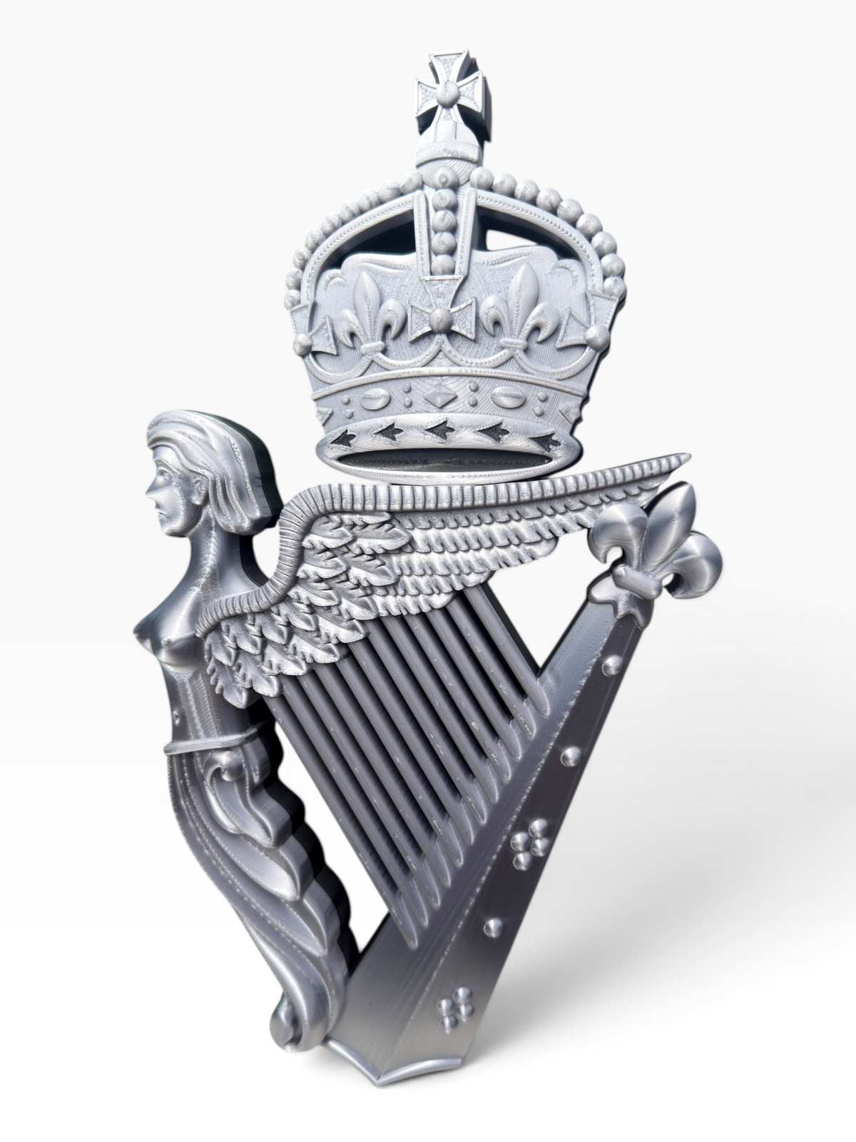 Royal Irish Regiment King's Crown Cap Badge | Silver & Black | Officially Licensed