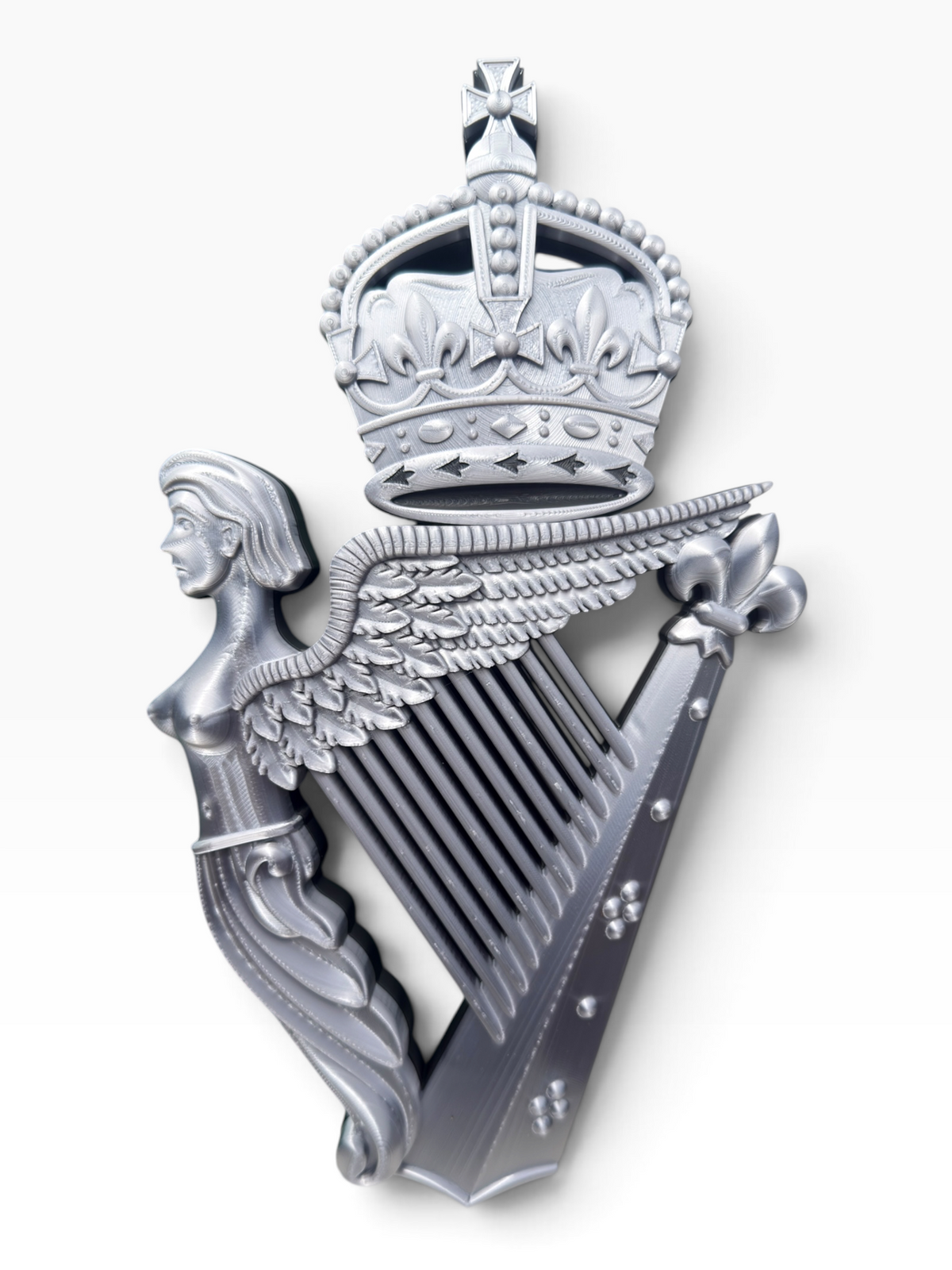 Royal Irish Regiment King's Crown Cap Badge | Silver & Black | Officially Licensed