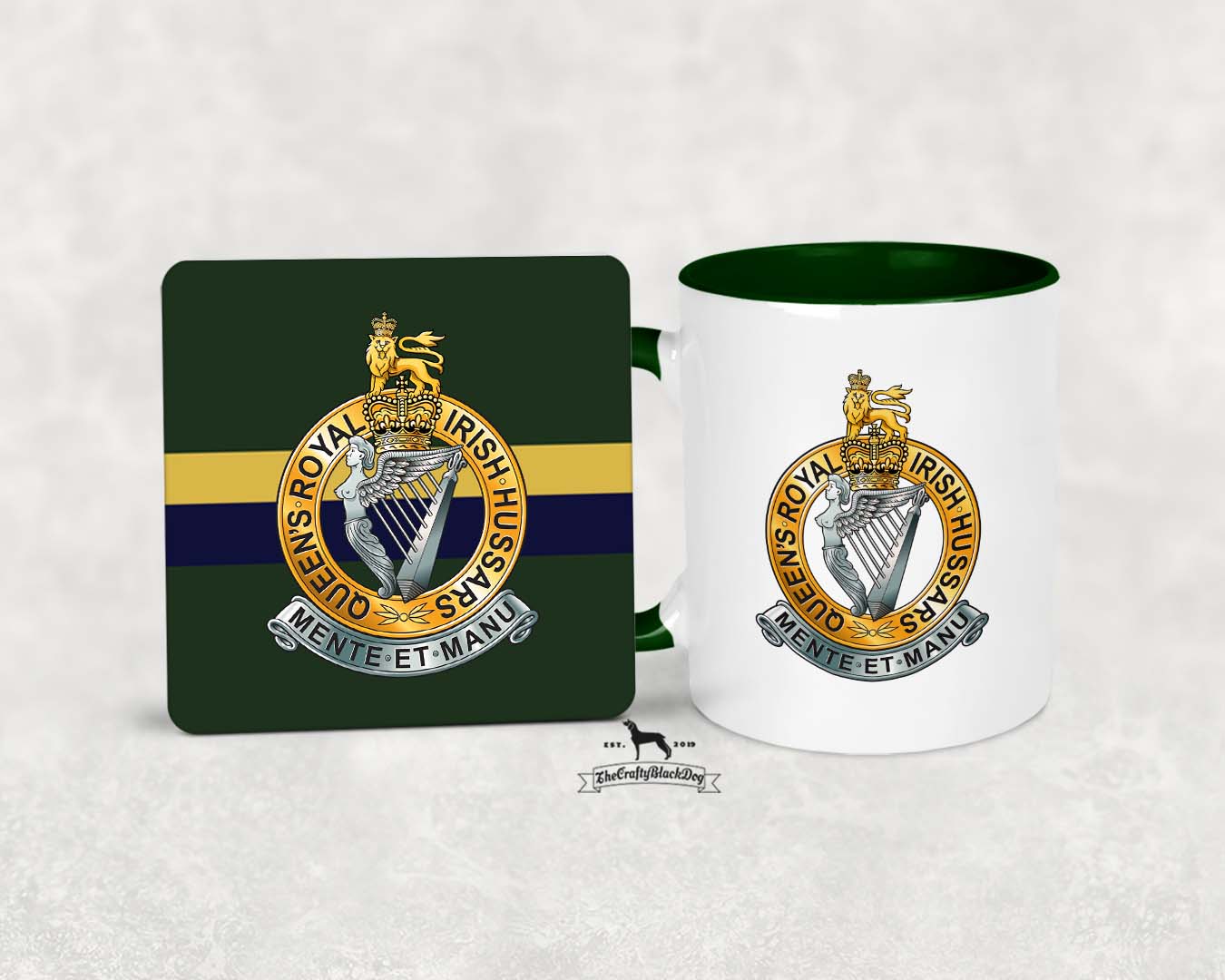 Queen's Royal Irish Hussars - MUG and COASTER SET