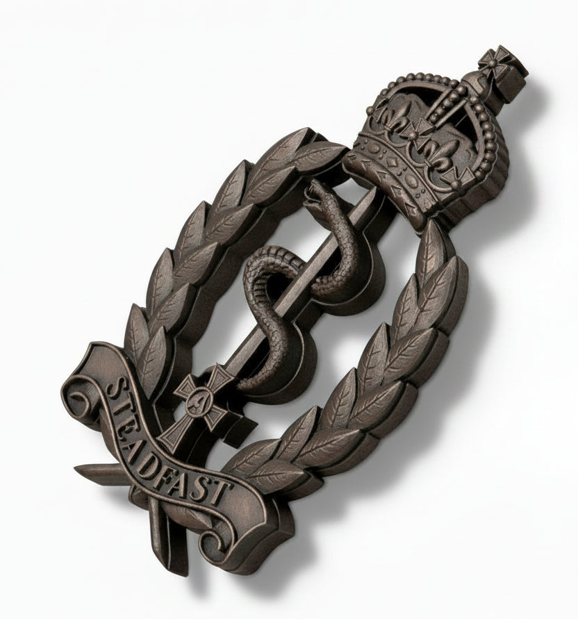 Royal Army Medical Service Brass Hand Painted Cap Badge | Officially Licensed