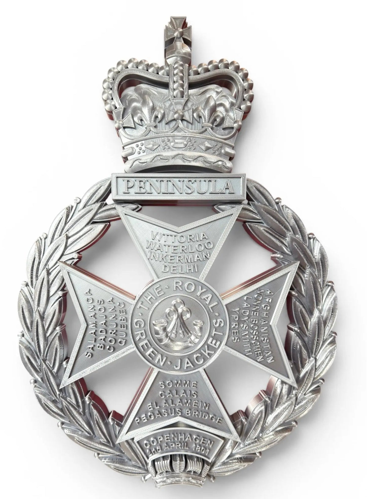 Royal Green Jackets Silver XL Cap Badge | Officially Licensed