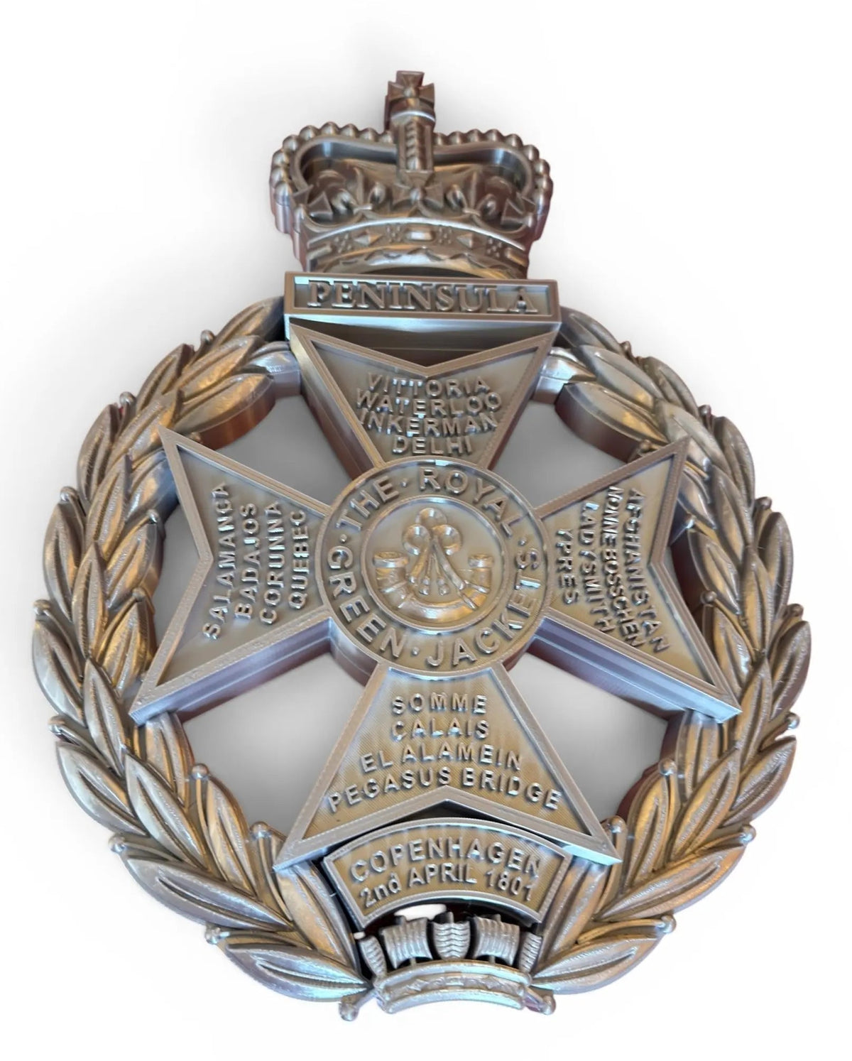 Royal Green Jackets Silver XL Cap Badge | Officially Licensed