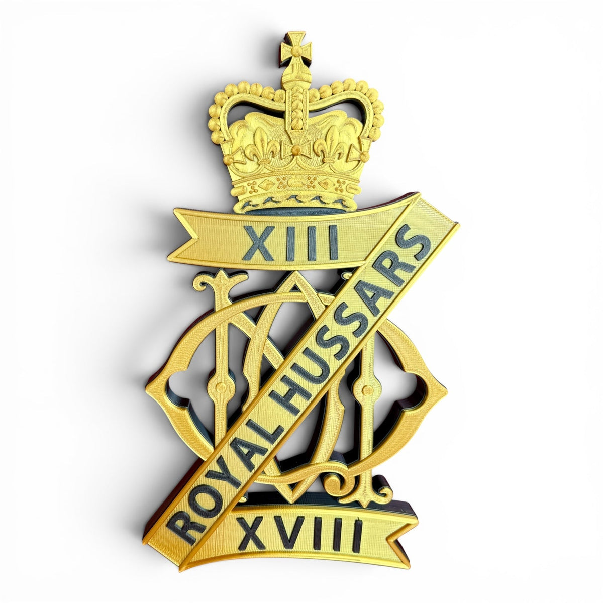 13th/18th Royal Hussars (Queen Mary's Own) Queen's Crown Cap Badge | Officially Licensed