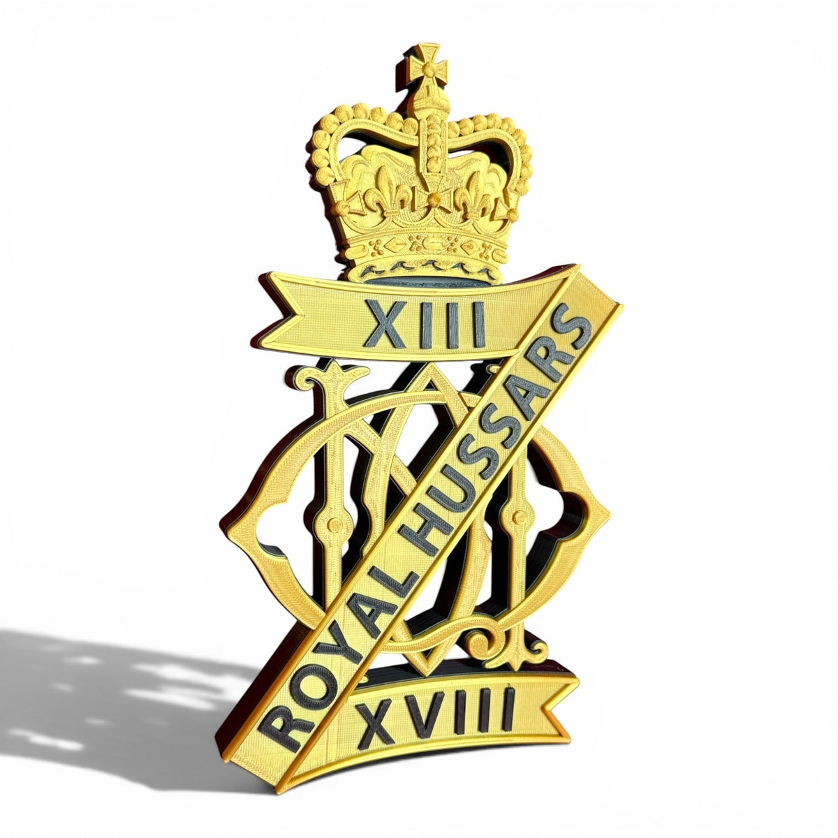 13th/18th Royal Hussars (Queen Mary's Own) Queen's Crown Cap Badge | Officially Licensed