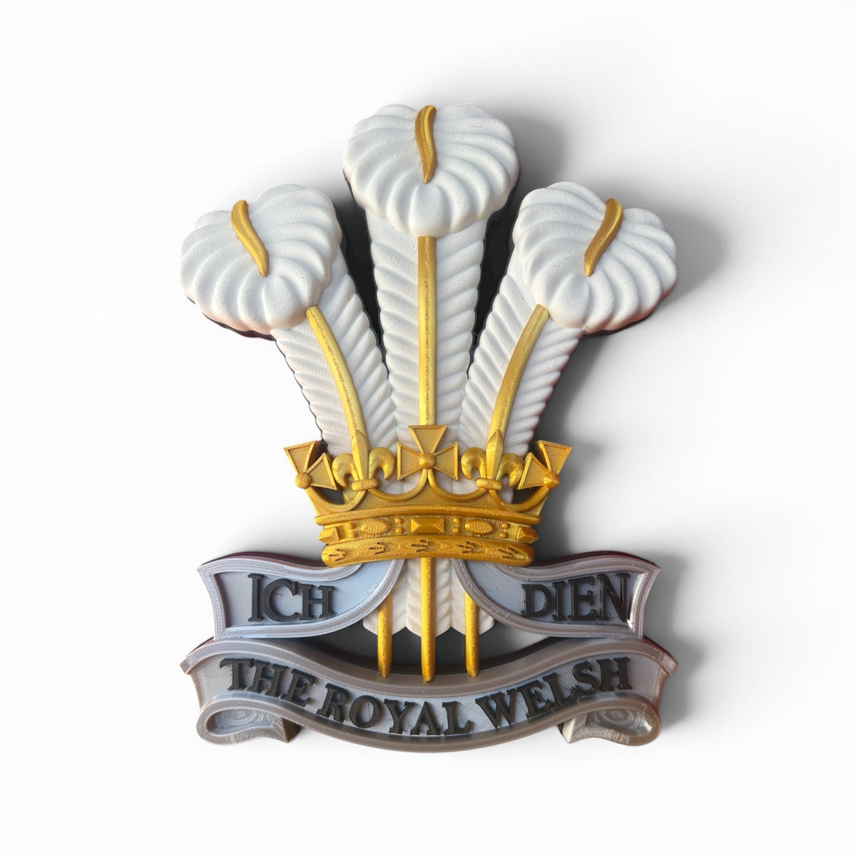 The Royal Welsh Silver, Gold & White Cap Badge | Officially Licensed