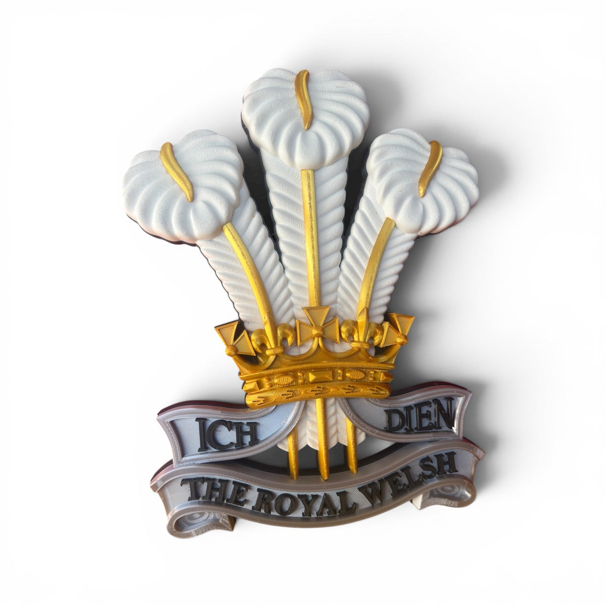 The Royal Welsh Silver, Gold & White Cap Badge | Officially Licensed