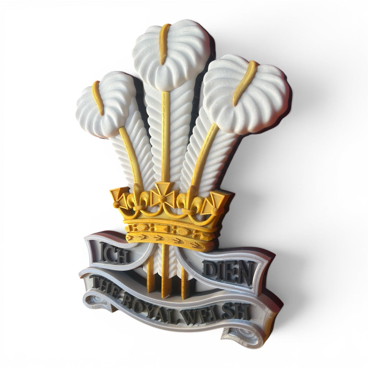 The Royal Welsh Silver, Gold & White Cap Badge | Officially Licensed