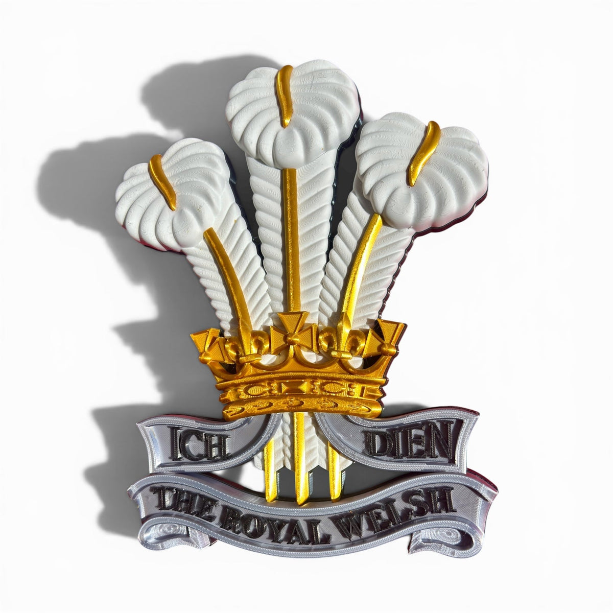 The Royal Welsh Silver, Gold & White Cap Badge | Officially Licensed