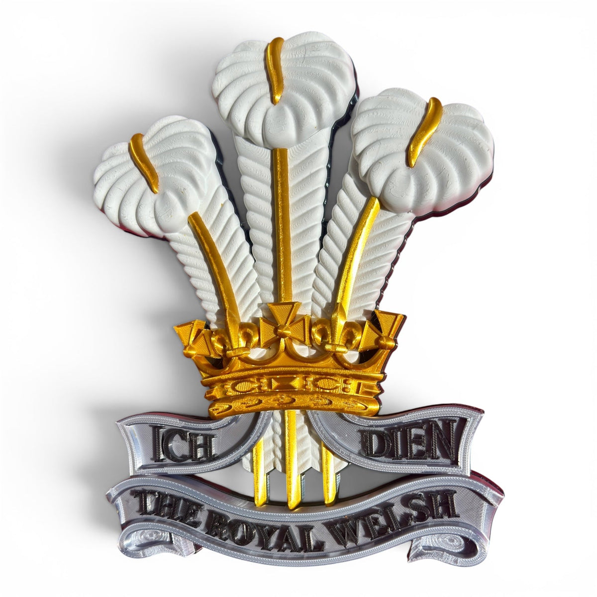 The Royal Welsh Silver, Gold & White Cap Badge | Officially Licensed