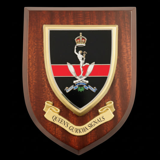 Queen's Gurkha Signals King's Crown - Wall Shield Plaque | MOD Licensed Seller