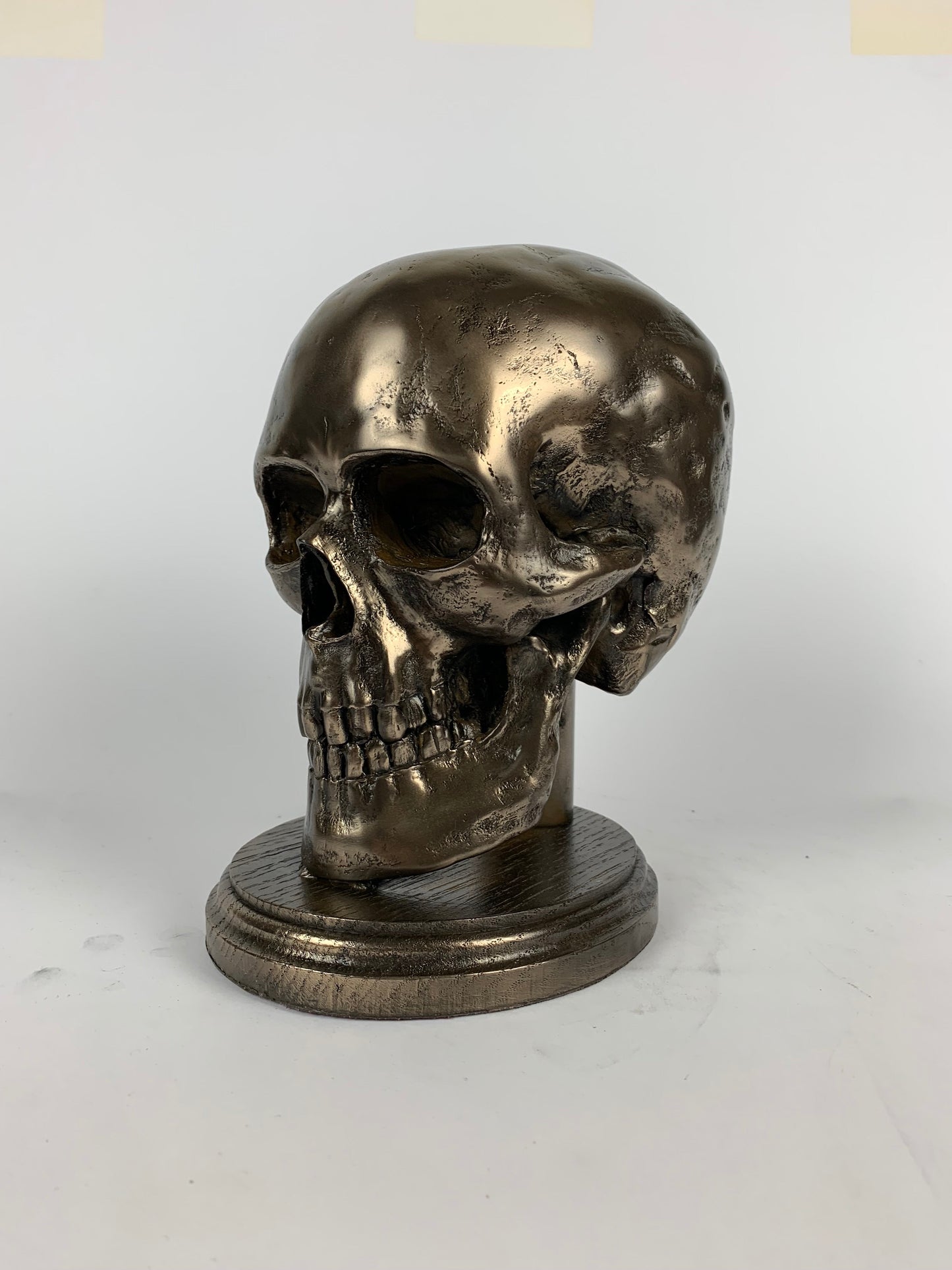 Life Size Skull Beret/Hat Holder Cold Cast Bronze Statue Sculpture